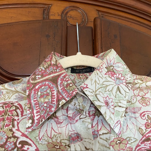 Etro Milan Paisley Button-Down Shirt | Size 42 | Large Exaggerated Collar - Picture 4 of 9